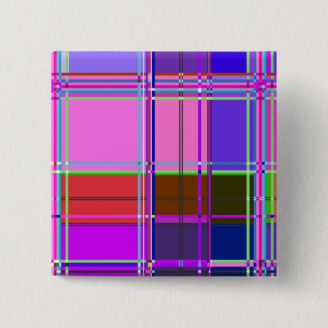 Fabric Cloth Colours Squares 2 Inch Square Button (Front)