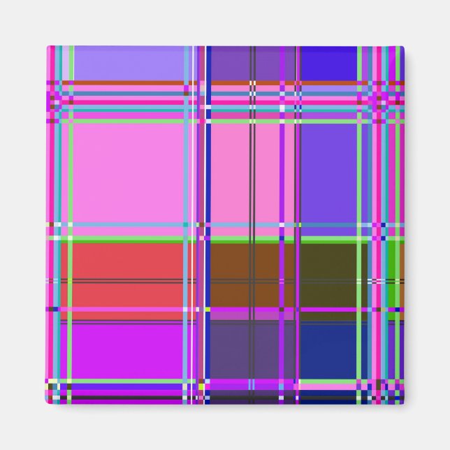 Fabric Cloth Colours Squares Magnet (Front)