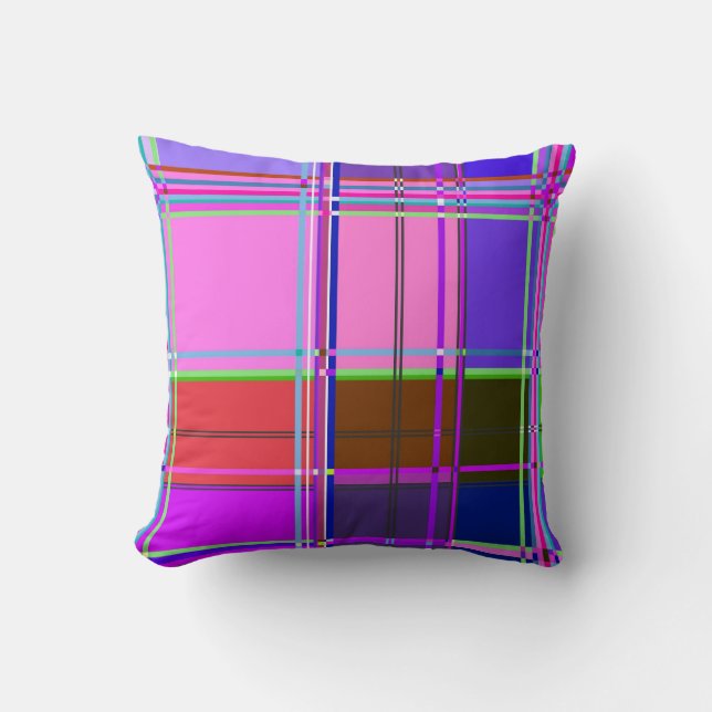Fabric Cloth Colours Squares Throw Pillow (Front)