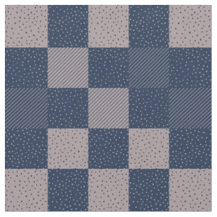 Fabric - Crazy Buffalo Check in Blue and Taupe