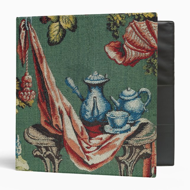 Fabric depicting a chocolate pot and a teapot binder (Front/Inside)