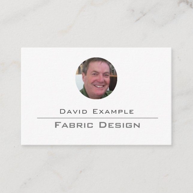 Fabric Design with Photo of Holder Business Card (Front)
