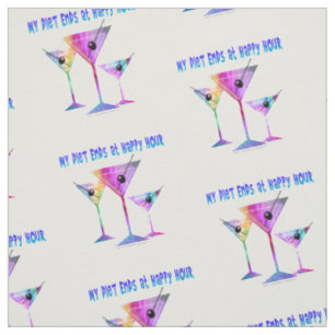 FABRIC - DIET ENDS AT HAPPY HOUR, Cocktail humour