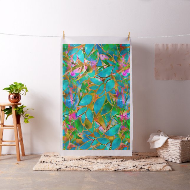 Fabric Floral Abstract Stained Glass (In Situ)