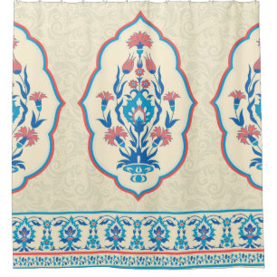 Fabric floral seamless pattern in ethnic style