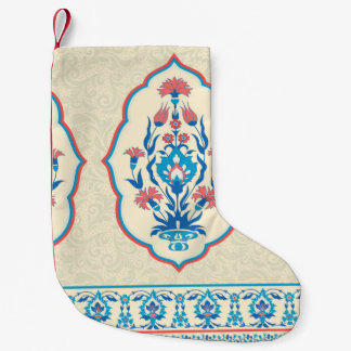Fabric floral seamless pattern in ethnic style small christmas stocking