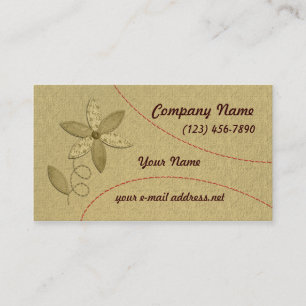 Fabric Flower Stitching Business Card