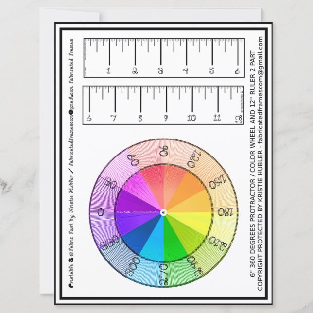 Fabric Font Ruler & Protractor Colour Wheel Paper (Front)