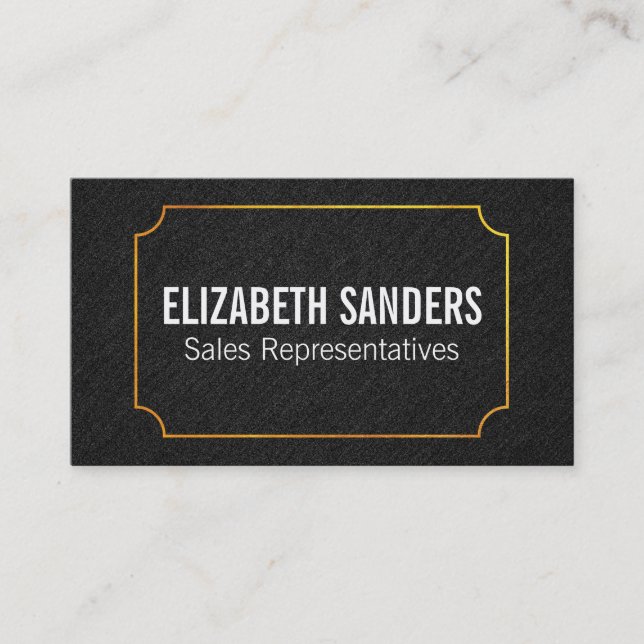 Fabric / Gold Frame Business Card (Front)