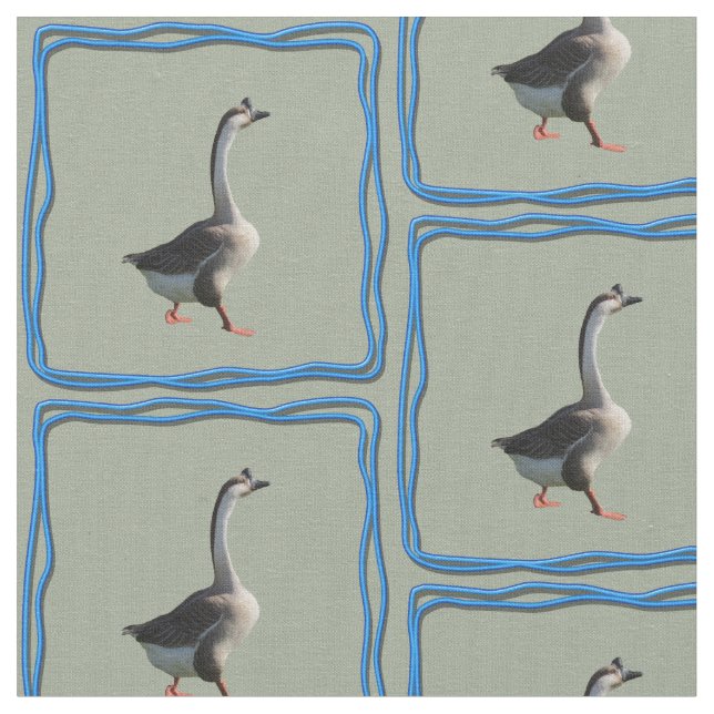 Fabric - Goose in Staggered Squares (Close Up)