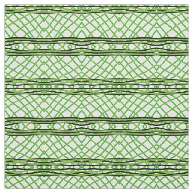 Fabric - Green/Black/White Weave (Swatch)