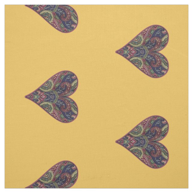 Fabric Heart Tapestry Choose Any Background Colour (Swatch)