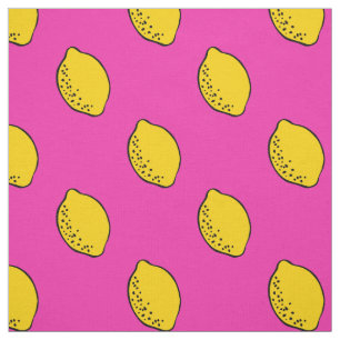 Fabric: Hot Pink & Yellow Lemon Print Fabric