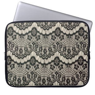 Fabric lace openwork. Fabric lace floral ornament Laptop Sleeve