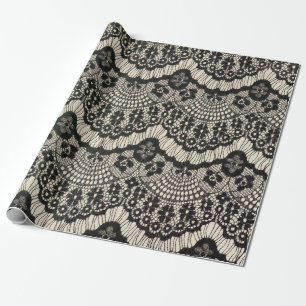 Fabric lace openwork.  Fabric lace floral ornament Wrapping Paper