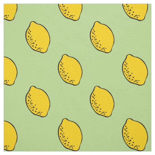 Fabric: Mint Green & Yellow Lemon Print Fabric (Swatch)