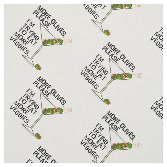 FABRIC - More Olives. Eating Veggies! (Swatch)