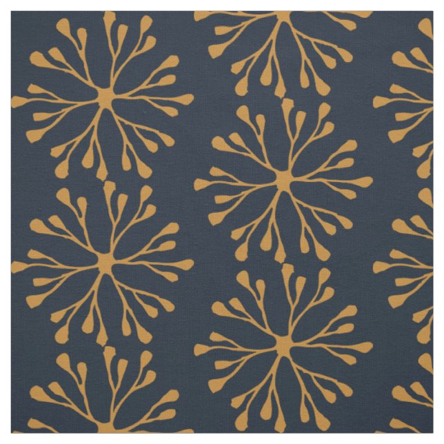 Fabric: Navy & Ochre Yellow Fabric (Swatch)