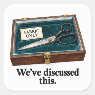 Fabric Only Sewing Humor Square Sticker