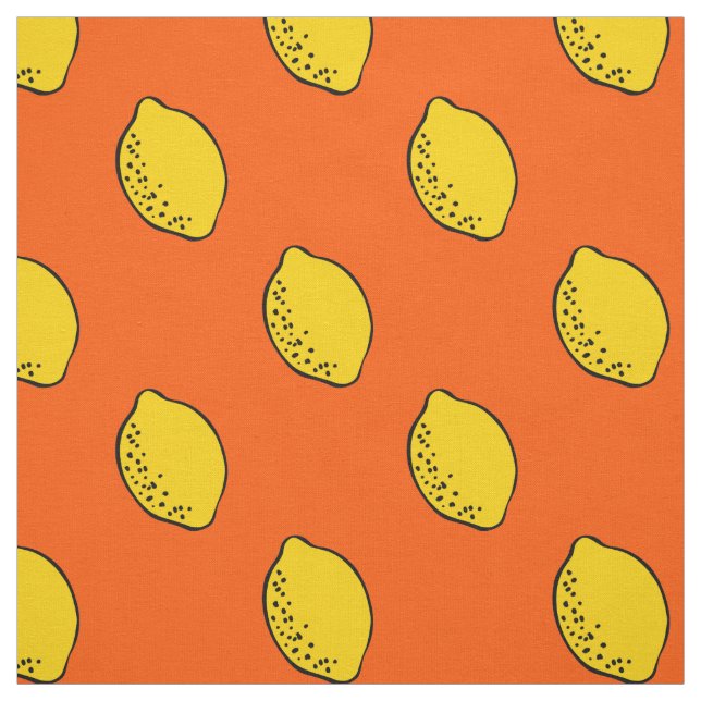 Fabric: Orange & Yellow Lemon Print Fabric (Swatch)