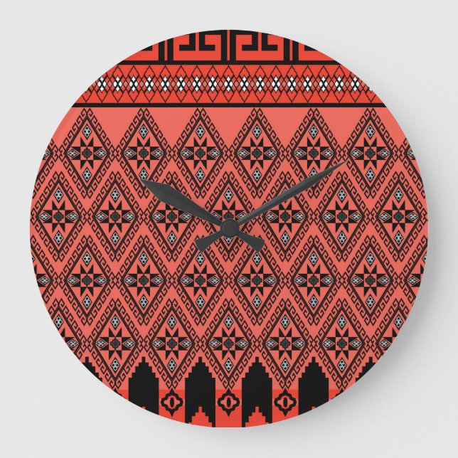 Fabric patterns: blue background decoration. large clock (Front)
