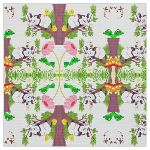 Fabric, Possum Chicks Frog Floral  Fabric