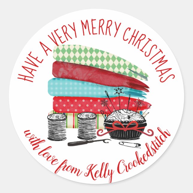 Fabric sewing notions quilting Christmas sticker (Front)