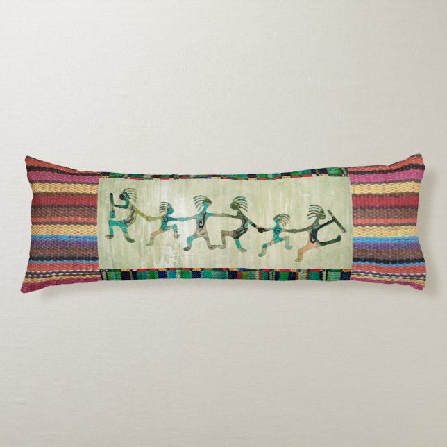 Fabric Stripes Pattern coloured I + KOKOPELLI Body Pillow (Front)