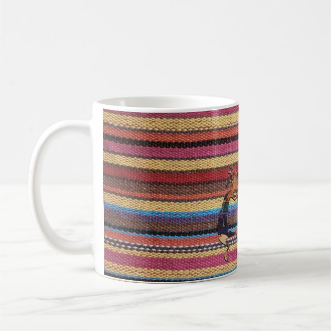 Fabric Stripes Pattern coloured I + KOKOPELLI Coffee Mug (Left)