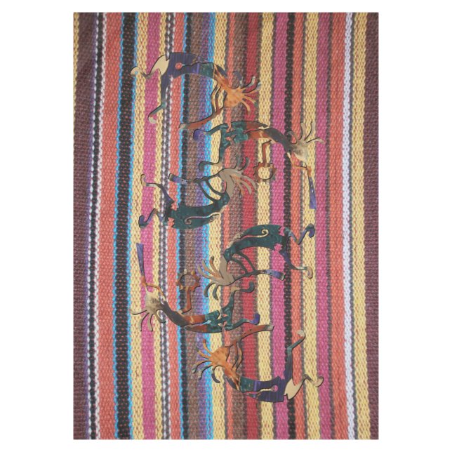 Fabric Stripes Pattern coloured I + KOKOPELLI Tablecloth (Front)