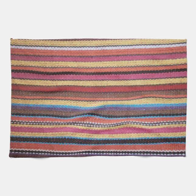 Fabric Stripes Pattern coloured I + your ideas Kitchen Towel (Horizontal)