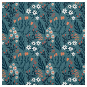 Fabric - Summer Floral White and Peach