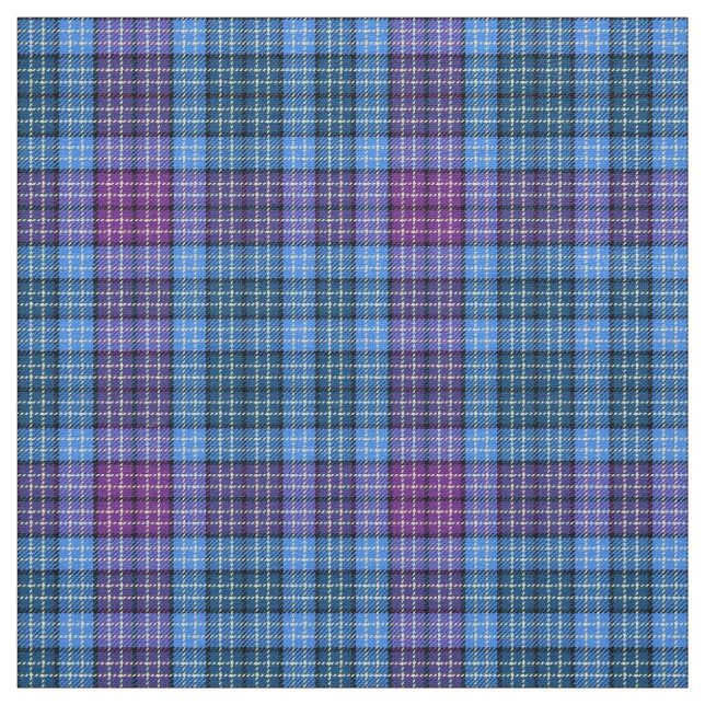Fabric - Tartan Blue Pink Purple Green  (Swatch)