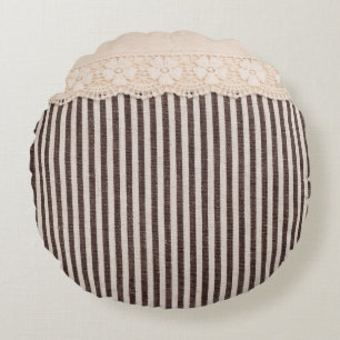 Fabric textile texture and lace for background round pillow