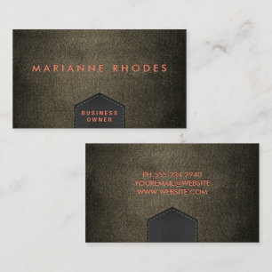 Fabric Texture   Embossed Lettering  Business Card