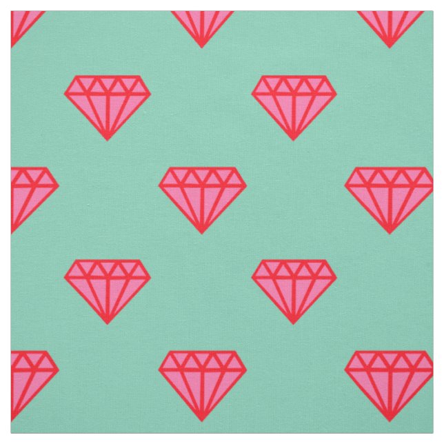 Fabric: Turquoise & pink gemstones Fabric (Swatch)