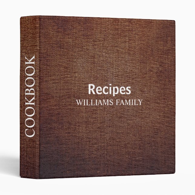 Fabric Vintage Personalized Cookbook  Binder (Front/Spine)