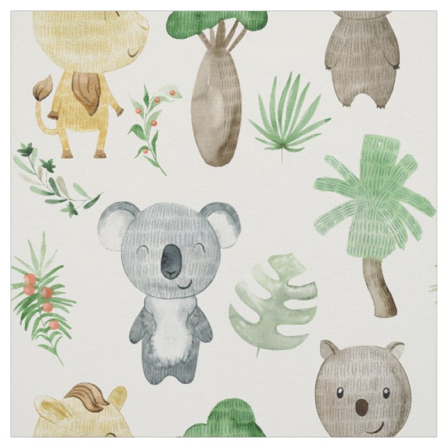 Fabric with australian animals for kids (Swatch)