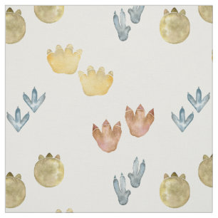 Fabric with dinosaur paw prints