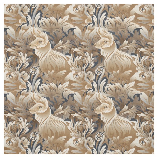 Fabric with Rabbit Pattern (Swatch)