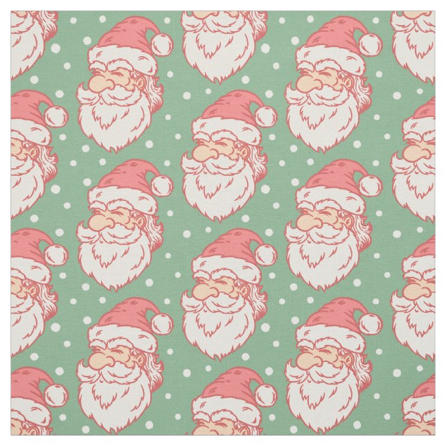 Fabric with retro pattern of vintage Santa Claus (Swatch)