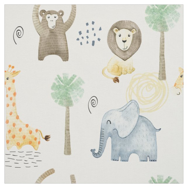 Fabric with safari animals for kids (Swatch)