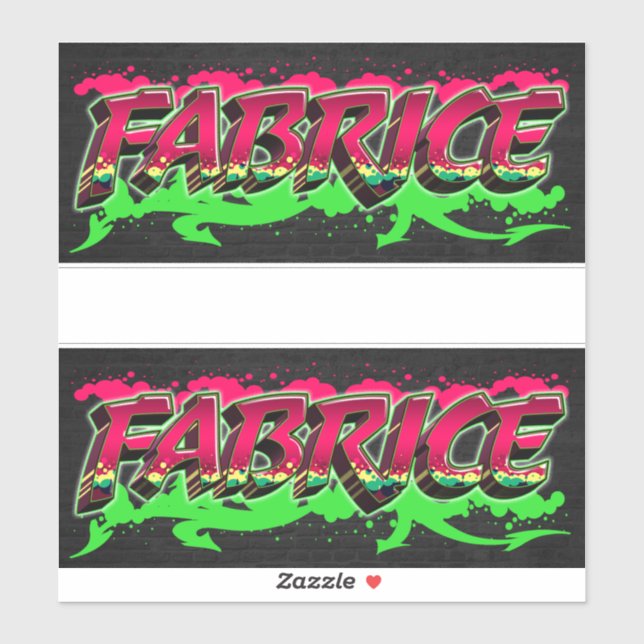 Fabrice First Name Graffiti Sticker (Sheet)