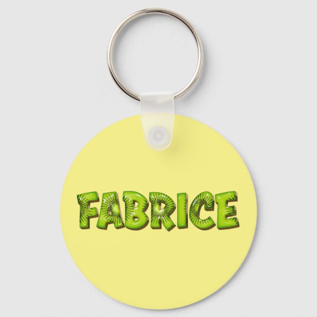 Fabrice Name Kiwi Design Keychain (Front)
