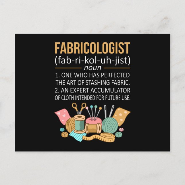 Fabricologist Facts Quilter Quilting Sewer Sewing Postcard (Front)