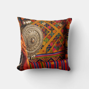 Fabrics, Bhutan Throw Pillow