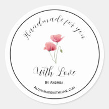 Fabriqué à la main avec autocollant d'amour pour l