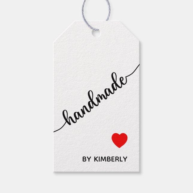 Fabriqué à la main avec l'amour - Étiquettes cadea (Devant)