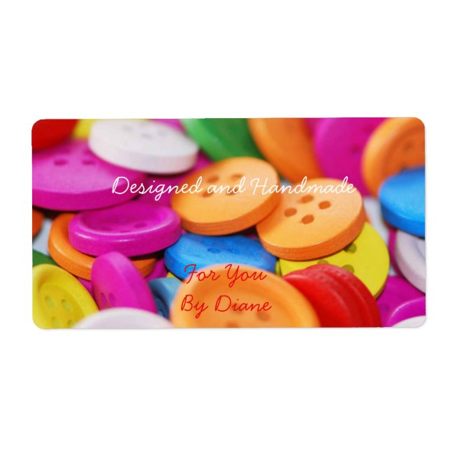 Fabriqué à la main pour vous Étiquette de boutons  (Devant)