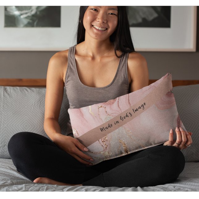 "Fabriqué à l'image de Dieu" Accent Coussin texte  (Créateur téléchargé)